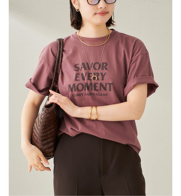 Plage「SAVOR EVERY MOMENT Tシャツ」|Tシャツ・カットソー|ボルドー