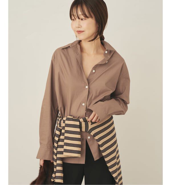 Plage「Typewriter Elegant シャツ」|シャツ・ブラウス|ブラウン