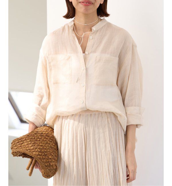 IENA「《追加》ラミーバンドカラーシャツ」|シャツ・ブラウス|