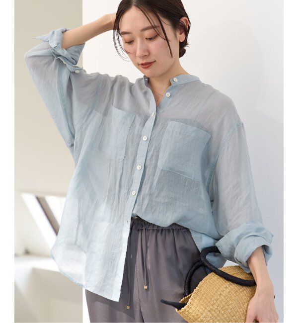 IENA「《追加》ラミーバンドカラーシャツ」|シャツ・ブラウス|