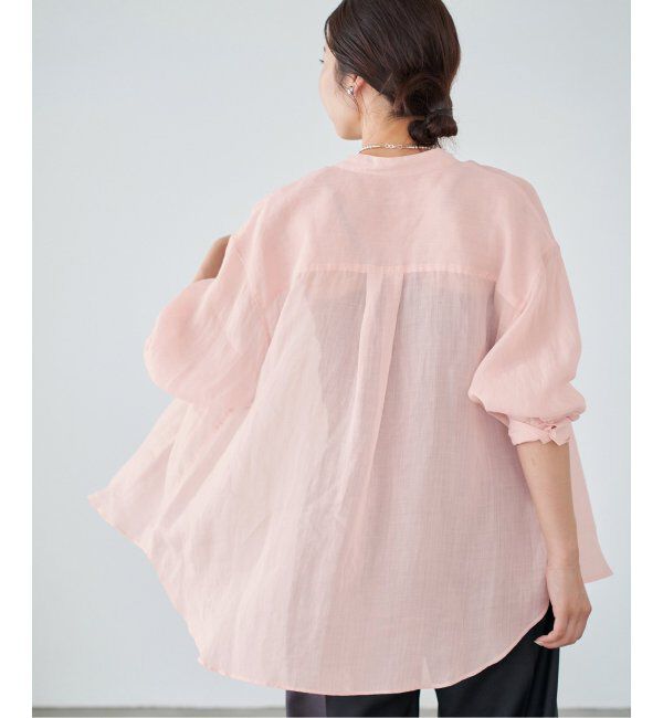IENA「《追加》ラミーバンドカラーシャツ」|シャツ・ブラウス|ピンク