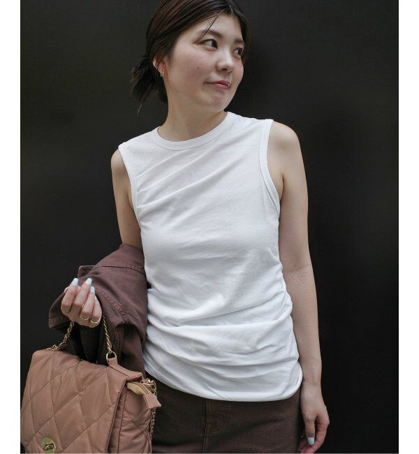 SLOBE IENA「Serque/セルク ギャザーノースリーブ」|タンクトップ|