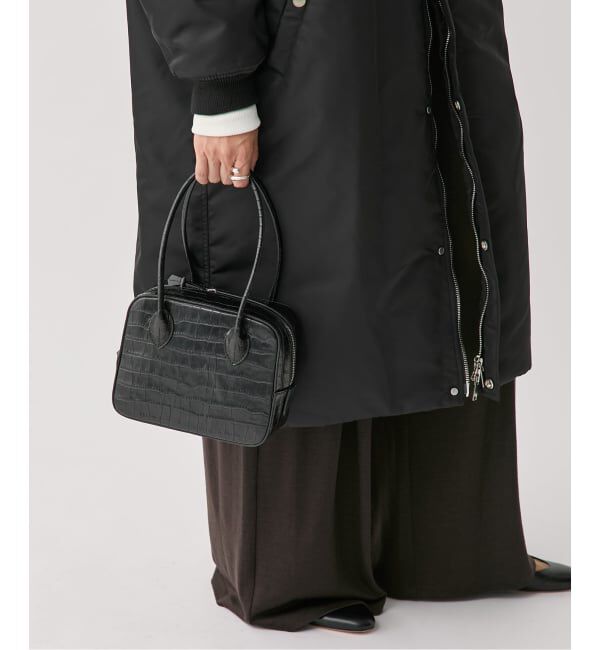 VERMEIL par iena「MAISON CANAU メゾン カナウ ボックスボストンS 別注ロングハンドル MCLH3DB2」|ボストンバッグ|ブラック