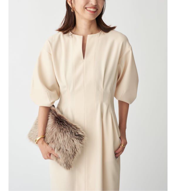 VERMEIL par iena「《追加2》P/Ryツイルウエストシェイプワンピース」|ワンピース|