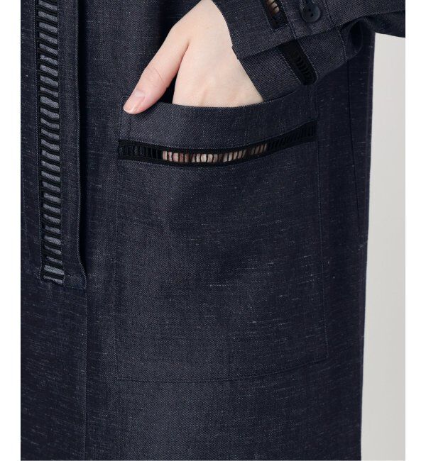 VERMEIL par iena「Room no.8 BLACK  ルームエイトブラック TRI/TWILL COMBI LACE DRE BR80-244-35690」|ワンピース|