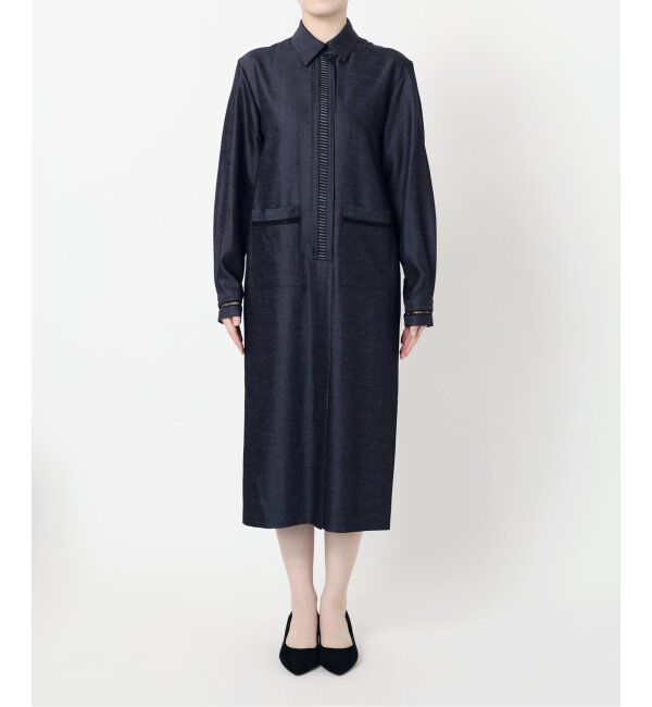 VERMEIL par iena「Room no.8 BLACK  ルームエイトブラック TRI/TWILL COMBI LACE DRE BR80-244-35690」|ワンピース|