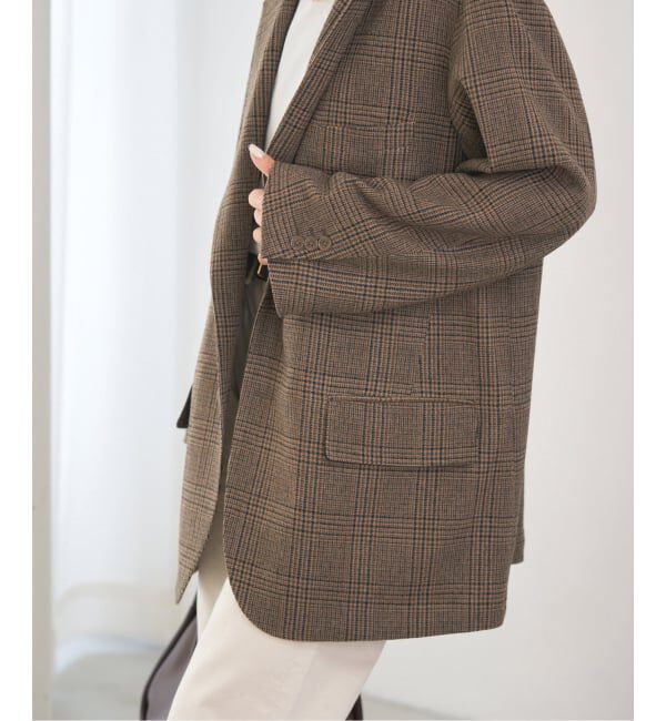 IENA「COUTURE D&rsquo;ADAM/クチュールドアダム BIG JK グレンチェック」|テーラードジャケット|