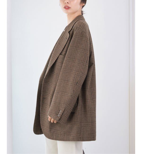 IENA「COUTURE D&rsquo;ADAM/クチュールドアダム BIG JK グレンチェック」|テーラードジャケット|