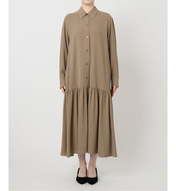 SLOBE IENA「チョークストライプティアードシャツワンピース」|ワンピース|