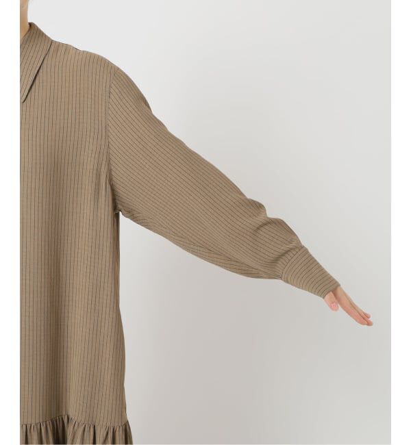 SLOBE IENA「チョークストライプティアードシャツワンピース」|ワンピース|