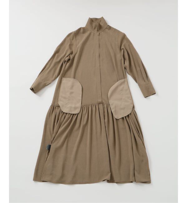 SLOBE IENA「チョークストライプティアードシャツワンピース」|ワンピース|