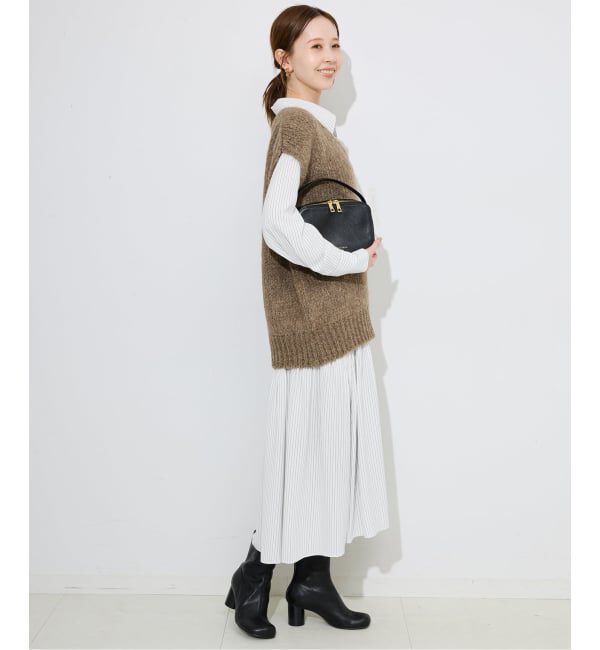 SLOBE IENA「チョークストライプティアードシャツワンピース」|ワンピース|