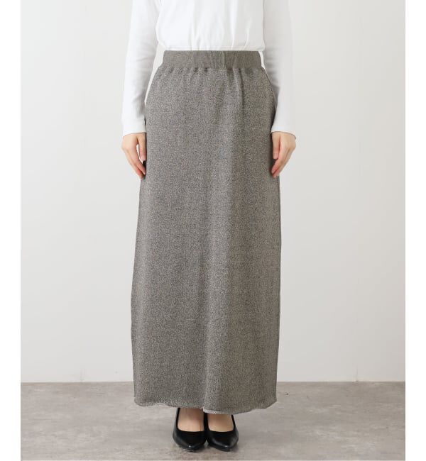 SLOBE IENA「IRONING/アイロニング グリッタースウェットロングスカート 01IR0134ISLV」|スカート|