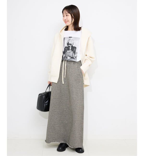 SLOBE IENA「IRONING/アイロニング グリッタースウェットロングスカート 01IR0134ISLV」|スカート|