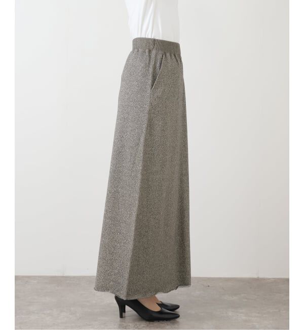 SLOBE IENA「IRONING/アイロニング グリッタースウェットロングスカート 01IR0134ISLV」|スカート|