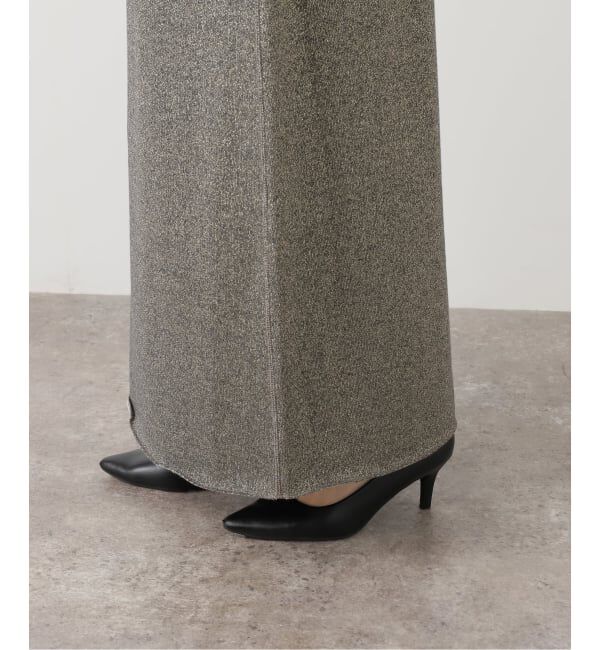 SLOBE IENA「IRONING/アイロニング グリッタースウェットロングスカート 01IR0134ISLV」|スカート|