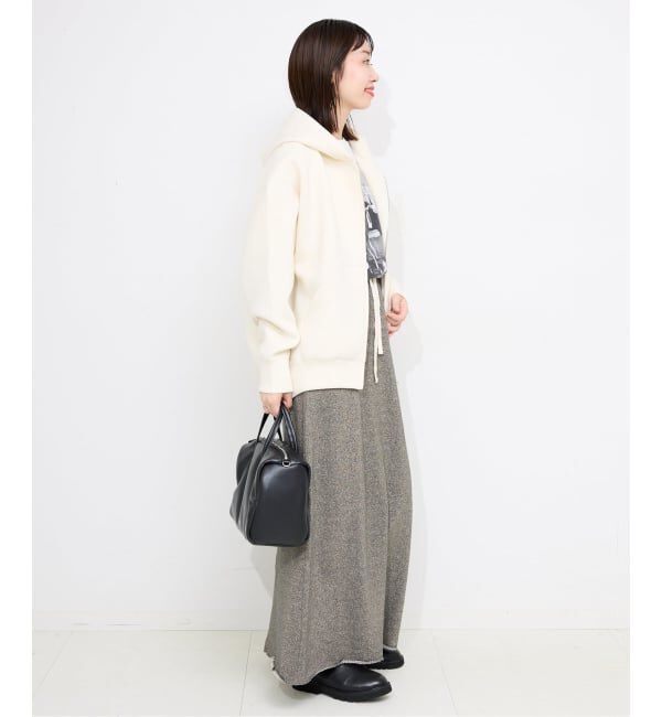 SLOBE IENA「IRONING/アイロニング グリッタースウェットロングスカート 01IR0134ISLV」|スカート|