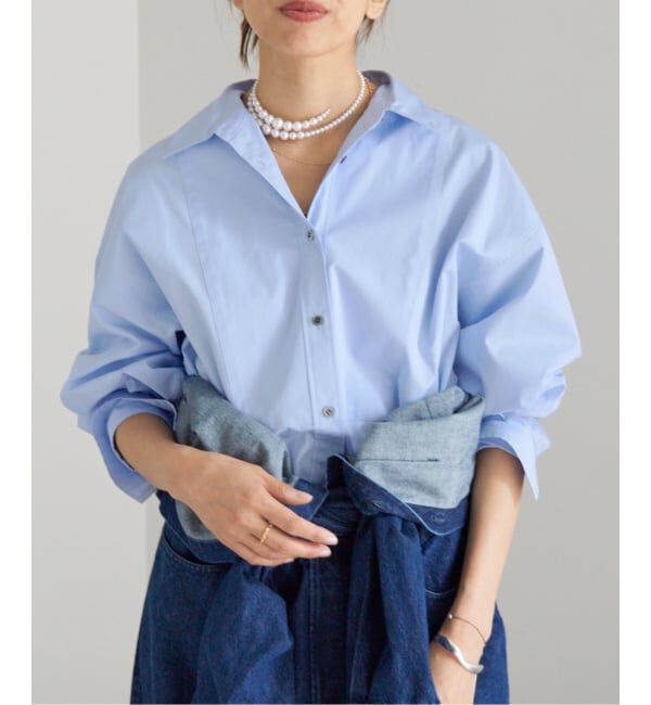 IENA「Maison IENAブザムシャツ」|シャツ・ブラウス|サックスブルー