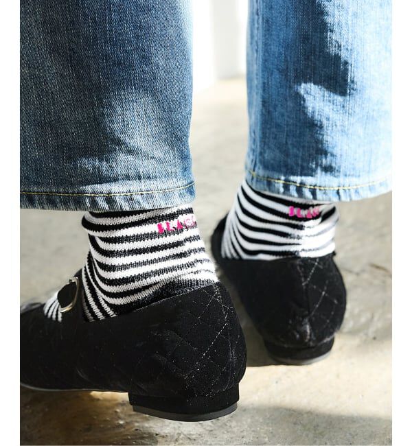 IENA「《WEB・一部店舗限定/追加4》BLACK ソックス」|ソックス|