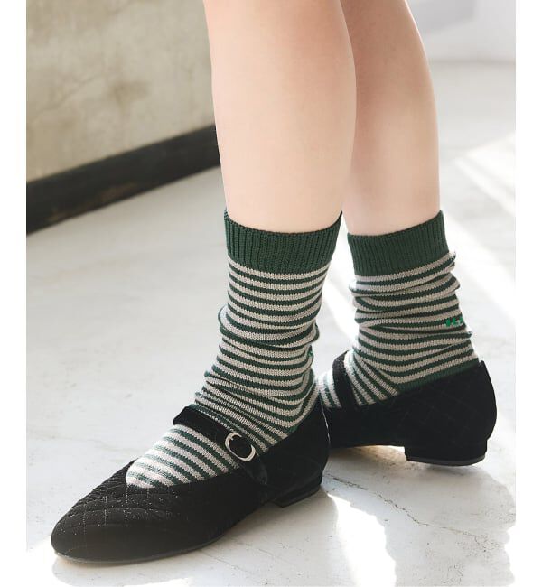 IENA「《WEB・一部店舗限定/追加4》BLACK ソックス」|ソックス|