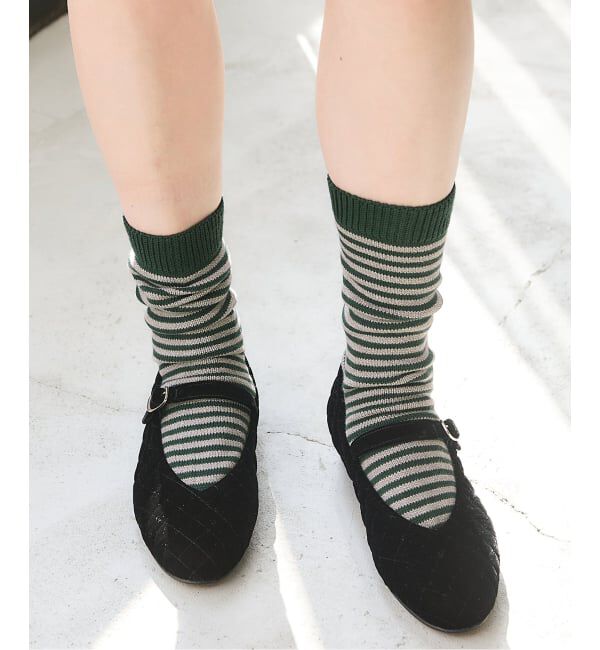 IENA「《WEB・一部店舗限定/追加4》BLACK ソックス」|ソックス|