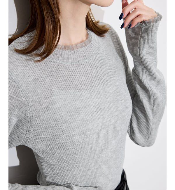 SLOBE IENA「シアーフリルリブニット」|ニット・セーター|