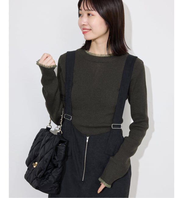 SLOBE IENA「シアーフリルリブニット」|ニット・セーター|