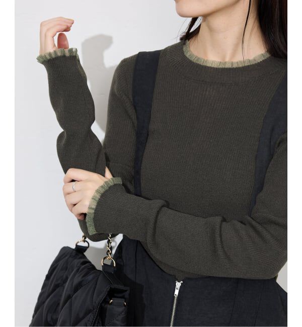 SLOBE IENA「シアーフリルリブニット」|ニット・セーター|