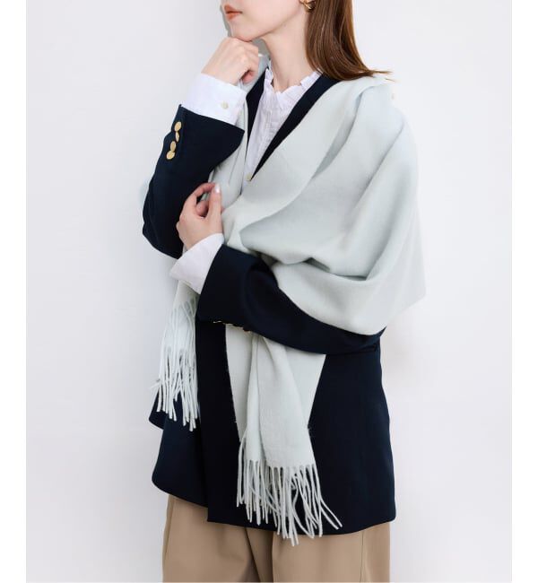 SLOBE IENA「SLOBE カシミヤストール」|ストール|サックスブルー