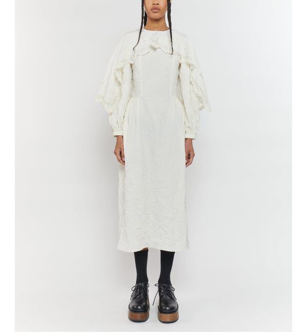 IENA LA BOUCLE「RENATA BRENHA/レナータ ブレナ TABLE RUNNER DRESS DTA25-C」|ワンピース|ホワイト