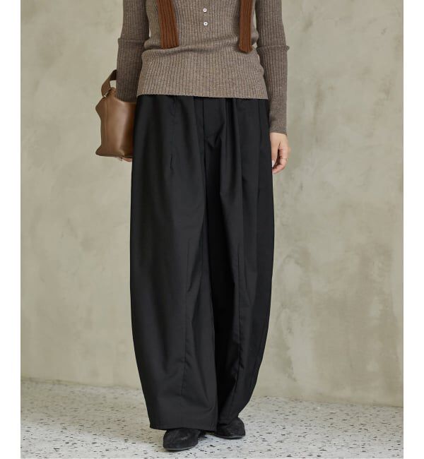 IENA「《追加》ウォッシャブル コクーンパンツ」|その他|ブラック