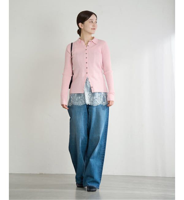 IENA「EXメリノリブ ポロ襟カーディガン」|カーディガン|