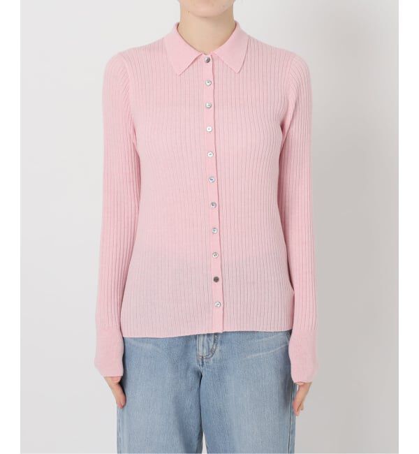 IENA「EXメリノリブ ポロ襟カーディガン」|カーディガン|