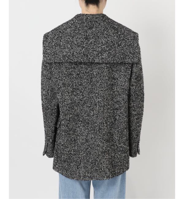 IENA「ヘリンボンツイードビッグカラーコート」|その他|