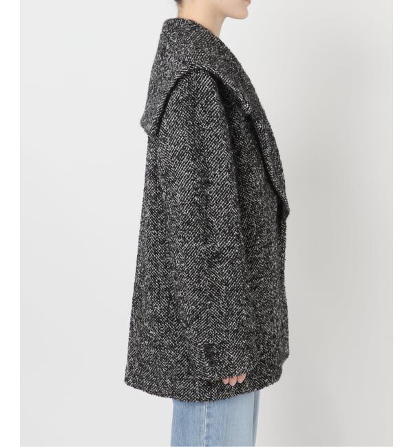IENA「ヘリンボンツイードビッグカラーコート」|その他|