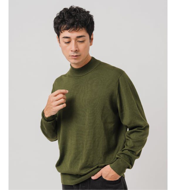 EDIFICE「12G ウール/シルク/カシミヤ MIX クリスタル モックネックニット」|ニット・セーター|