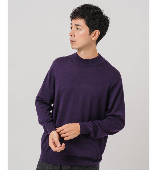 EDIFICE「12G ウール/シルク/カシミヤ MIX クリスタル モックネックニット」|ニット・セーター|