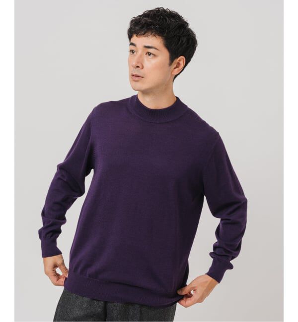 EDIFICE「12G ウール/シルク/カシミヤ MIX クリスタル モックネックニット」|ニット・セーター|