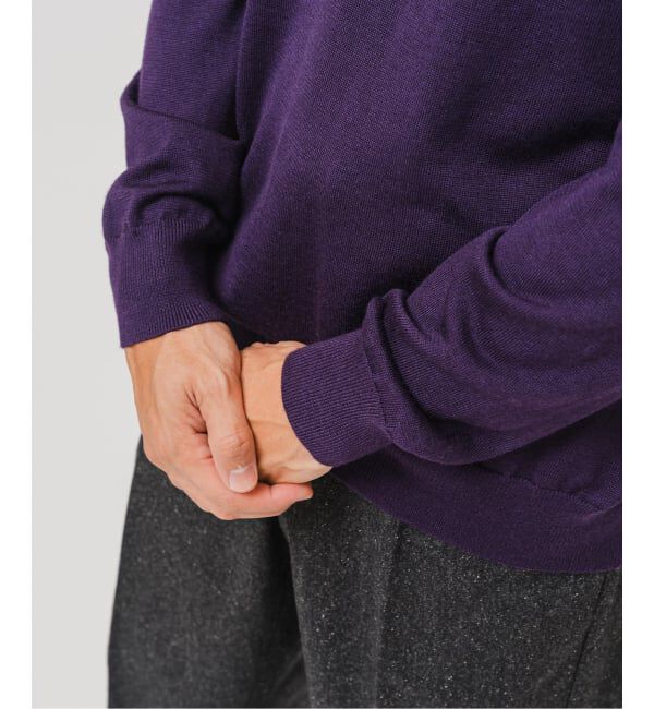 EDIFICE「12G ウール/シルク/カシミヤ MIX クリスタル モックネックニット」|ニット・セーター|