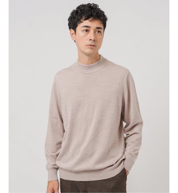 EDIFICE「12G ウール/シルク/カシミヤ MIX クリスタル モックネックニット」|ニット・セーター|