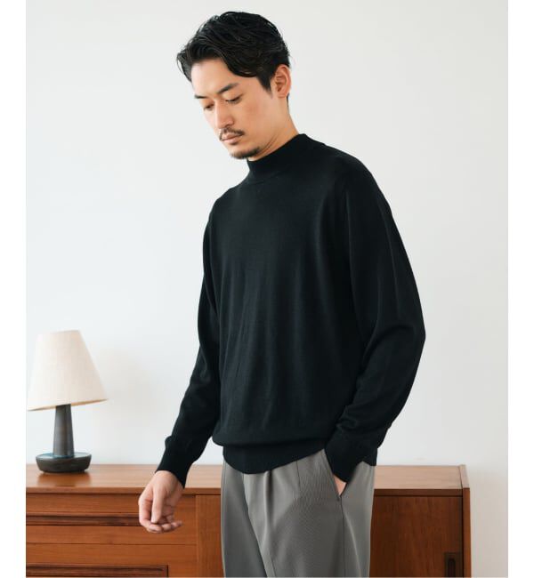 EDIFICE「12G ウール/シルク/カシミヤ MIX クリスタル モックネックニット」|ニット・セーター|