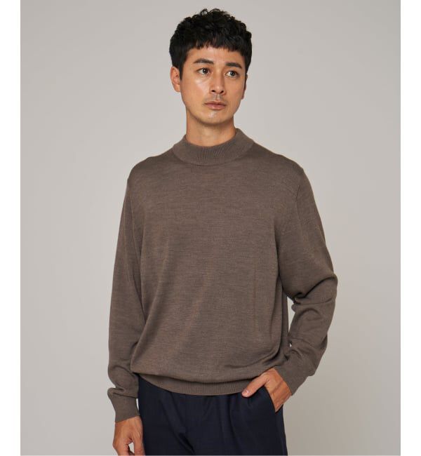 EDIFICE「12G ウール/シルク/カシミヤ MIX クリスタル モックネックニット」|ニット・セーター|