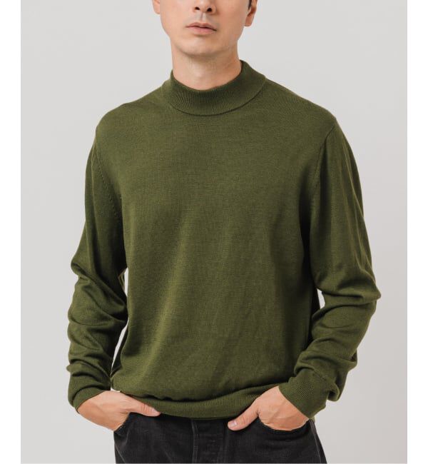 EDIFICE「12G ウール/シルク/カシミヤ MIX クリスタル モックネックニット」|ニット・セーター|グリーン