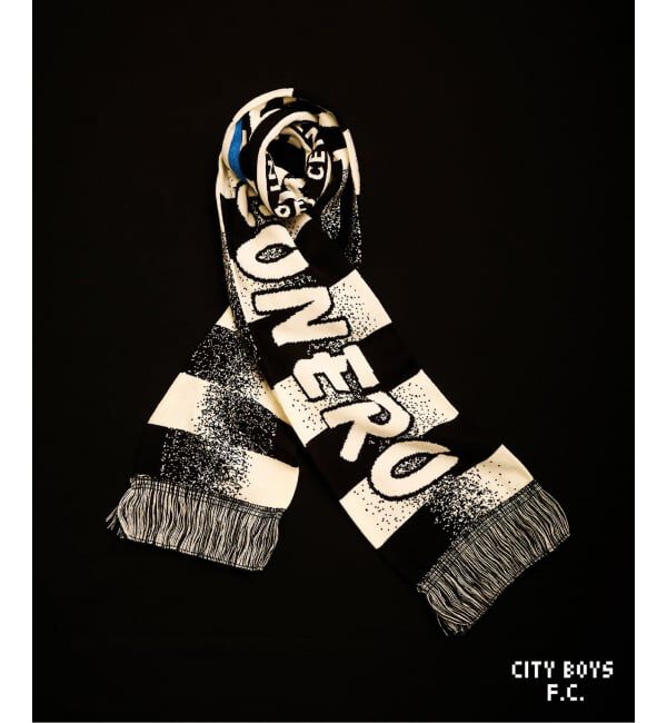 417 EDIFICE「【CITY BOYS FC / シティボーイズFC】417別注 bad boy Scarf」|マフラー|ブラック