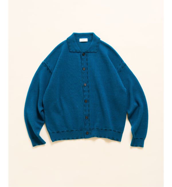 417 EDIFICE「ステッチ ニットカーディガン」|カーディガン|グリーン