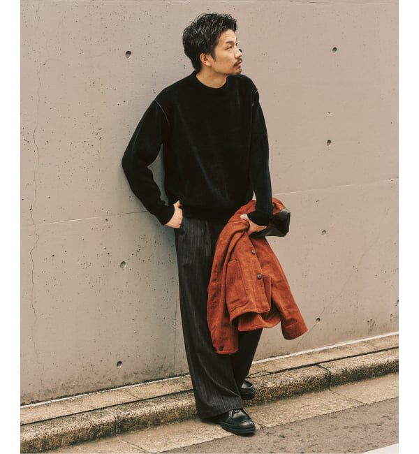 417 EDIFICE「追加 モールニット カラーリブ プルオーバー」|ニット・セーター|