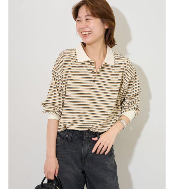 JOURNAL STANDARD relume「ワッフルボーダー襟付きプルオーバー」|Tシャツ・カットソー|ナチュラル