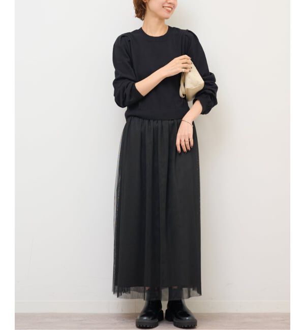 JOURNAL STANDARD relume「《WEB限定追加予約2》ウォッシャブルチュールドッキングロングスリーブ」|ワンピース|