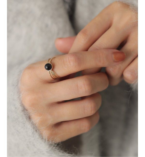 Lilas by Spick&Span「オニキス6mm4連ワイドリング K10」|リング|