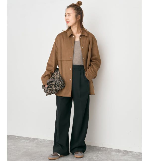 Spick and Span「《追加》ダブルクロスツータックパンツ」|スラックス|